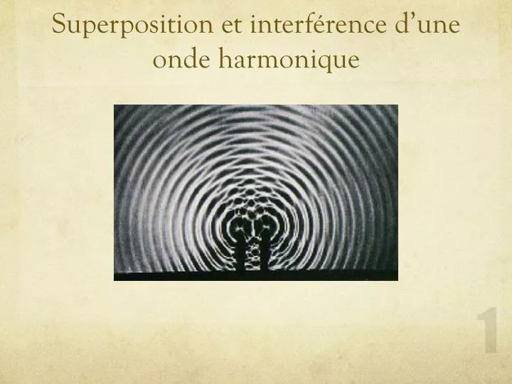 superposition et interf rence d une onde harmonique