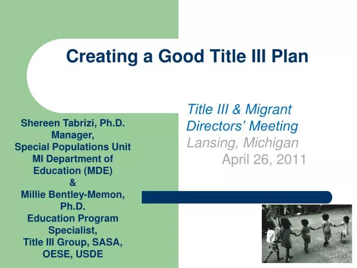 creating a good title iii plan