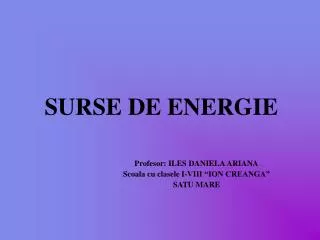 surse de energie