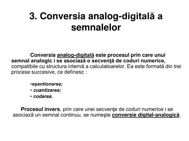 3 conversia analog digital a semnalelor