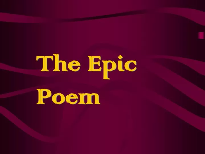 the epic poem