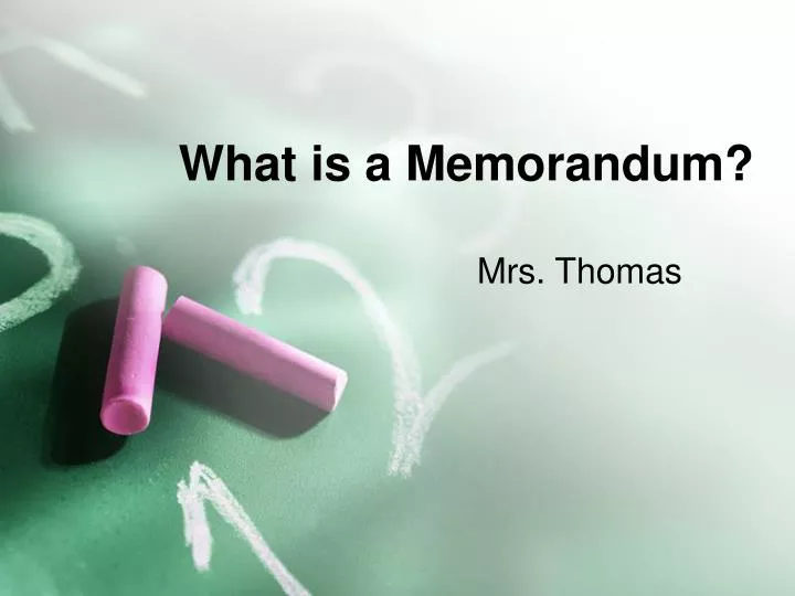 what is a memorandum