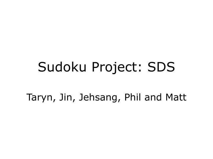 sudoku project sds