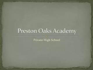 Preston Oaks Academy