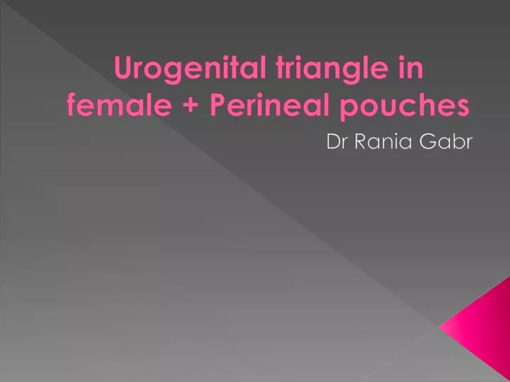 urogenital triangle in female perineal pouches