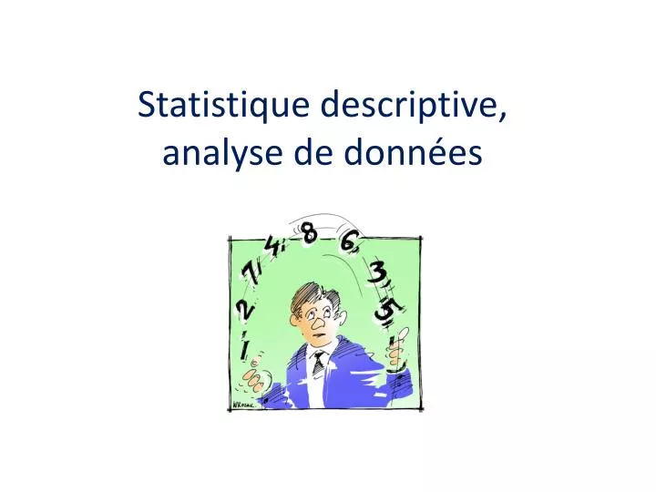statistique descriptive analyse de donn es