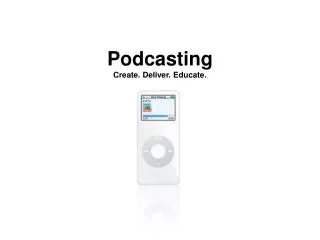 Podcasting Create. Deliver. Educate.