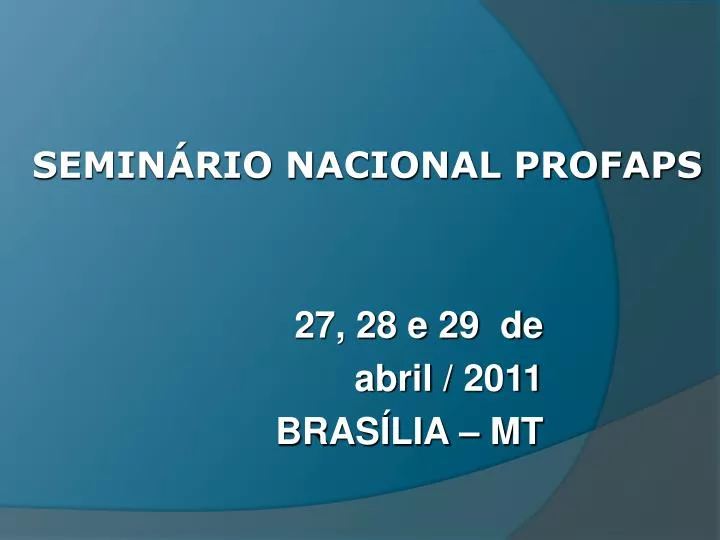 semin rio nacional profaps