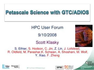Petascale Science with GTC/ADIOS