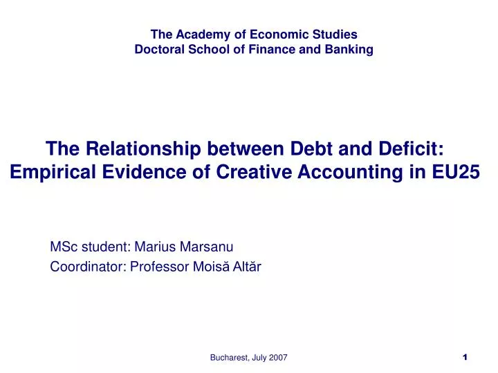 the relationship between debt and deficit empirical evidence of creative accounting in eu25