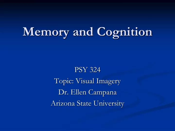 memory and cognition