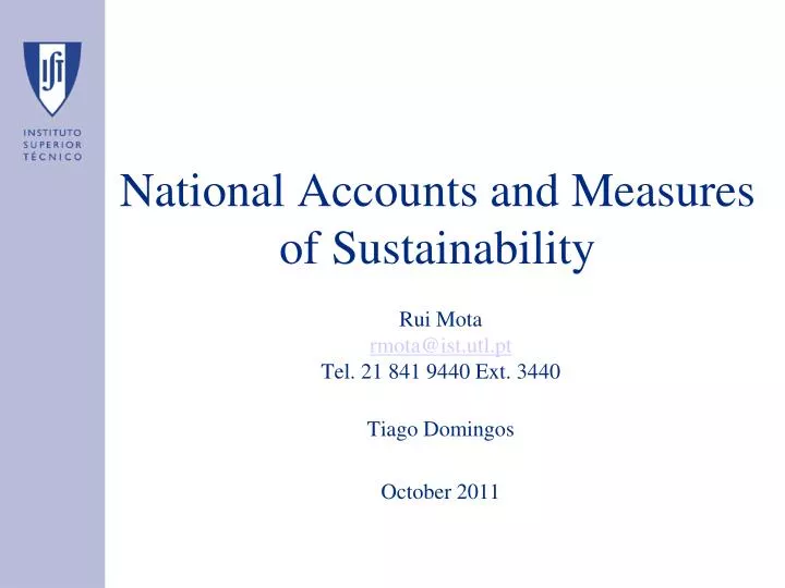 national accounts and measures of sustainability