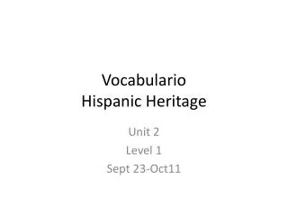 Vocabulario Hispanic Heritage