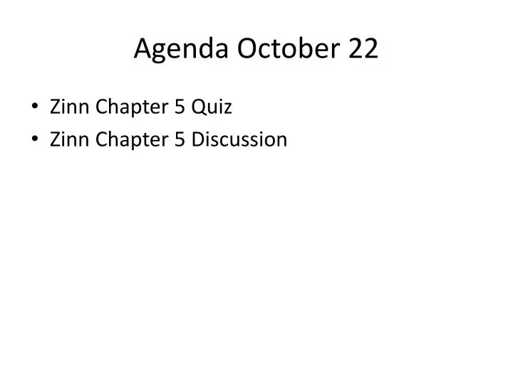agenda october 22