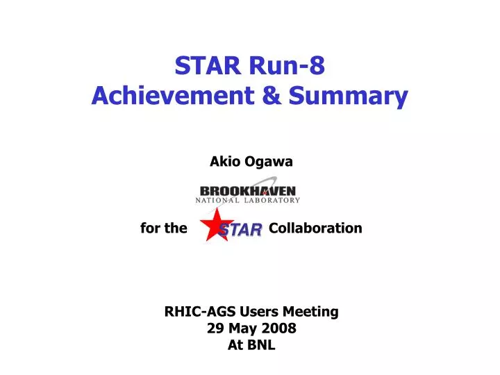 star run 8 achievement summary