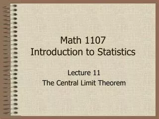 Math 1107 Introduction to Statistics