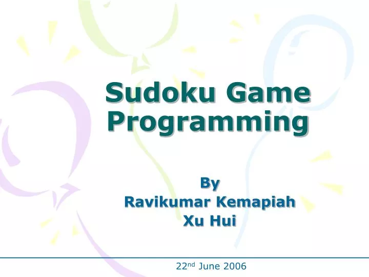 sudoku game programming