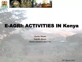 E-AGRI: ACTIVITIES IN Kenya