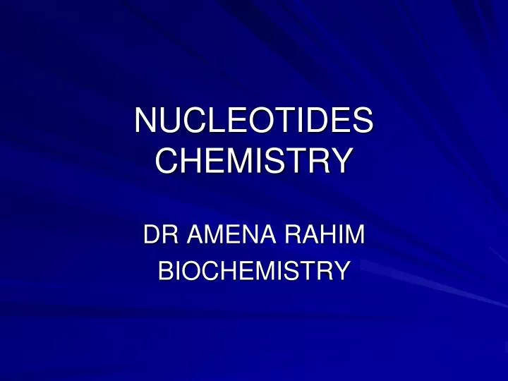 nucleotides chemistry