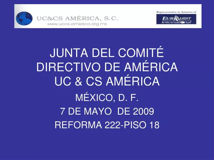 junta del comit directivo de am rica uc cs am rica