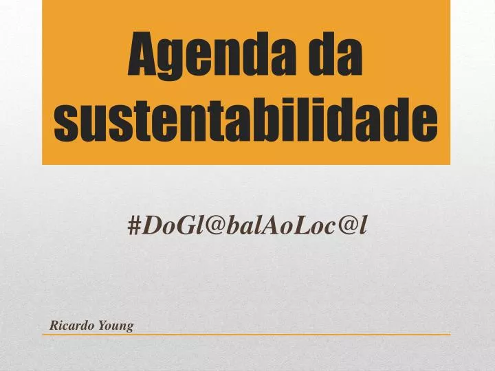 agenda da sustentabilidade
