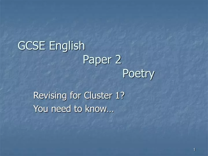 gcse english paper 2 poetry