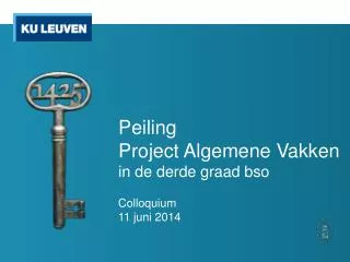 peiling project algemene vakken in de derde graad bso