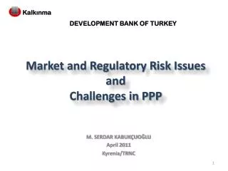 Market and Regulatory Risk Issues and Challenges in PPP