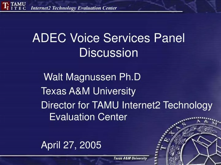 adec voice services panel discussion