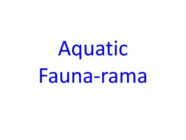 aquatic fauna rama
