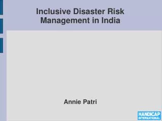 Inclusive Disaster Risk Management in India