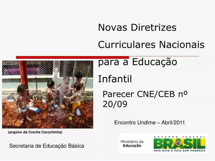 novas diretrizes curriculares nacionais para a educa o infantil