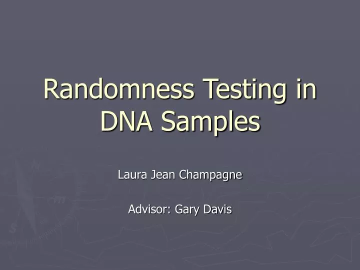 randomness testing in dna samples