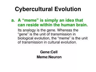 Cybercultural Evolution
