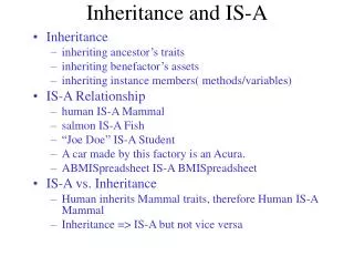 Inheritance and IS-A