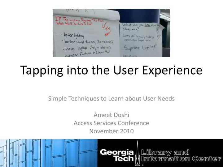 tapping into the user experience