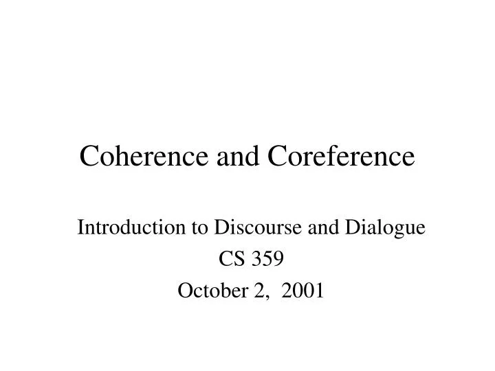 coherence and coreference