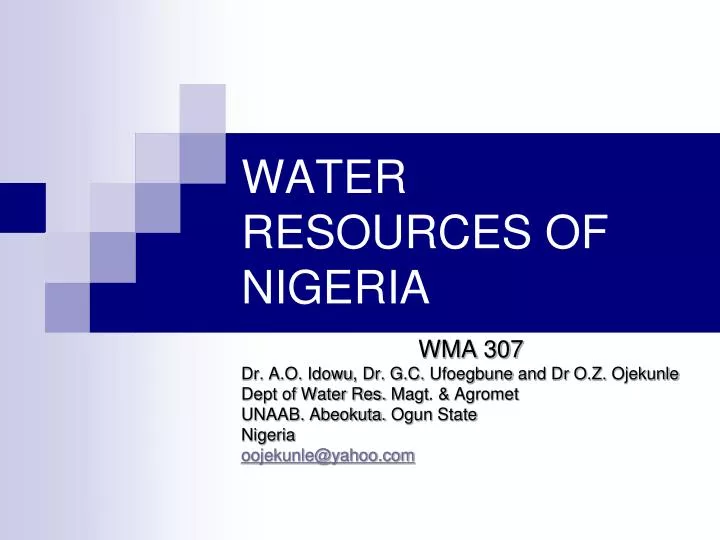 water resources of nigeria