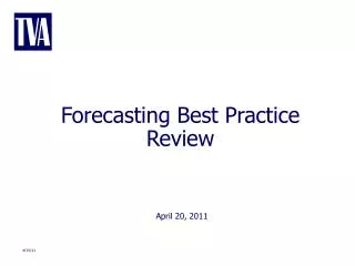 Forecasting Best Practice Review