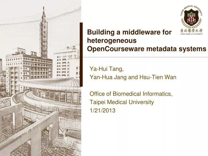 building a middleware for heterogeneous opencourseware metadata systems