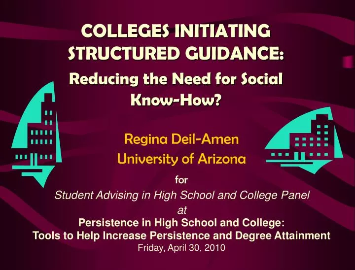 colleges initiating structured guidance reducing the need for social know how