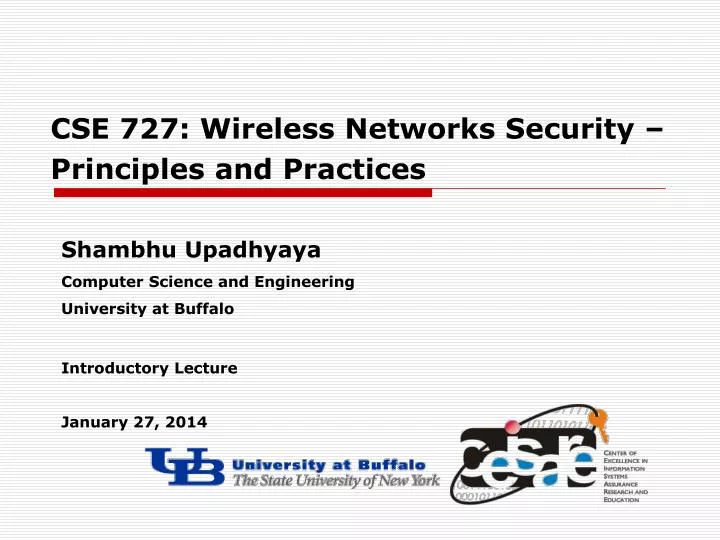 cse 727 wireless networks security principles and practices