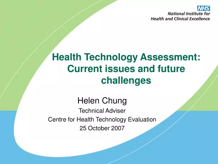 health technology assessment current issues and future challenges