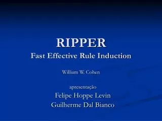 ripper fast effective rule induction