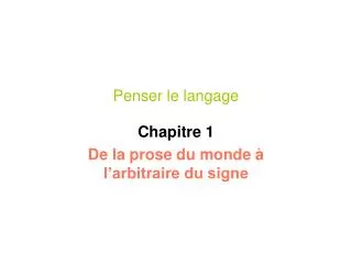 penser le langage