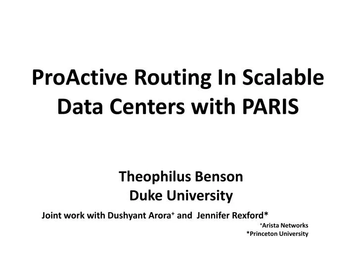 proactive routing in scalable data centers with paris