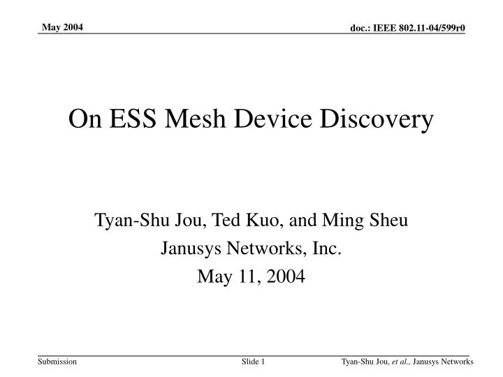 on ess mesh device discovery