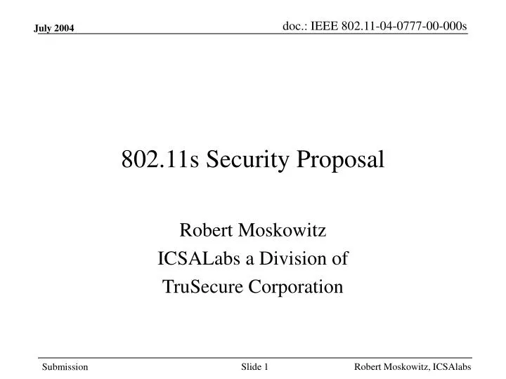 802 11s security proposal