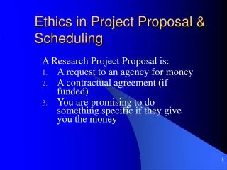 Ethics in Project Proposal &amp; Scheduling