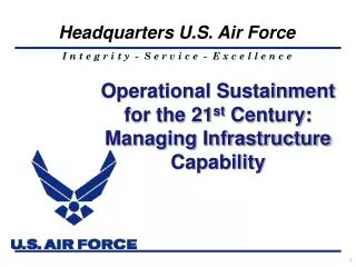 Operational Sustainment for the 21 st Century: Managing Infrastructure Capability